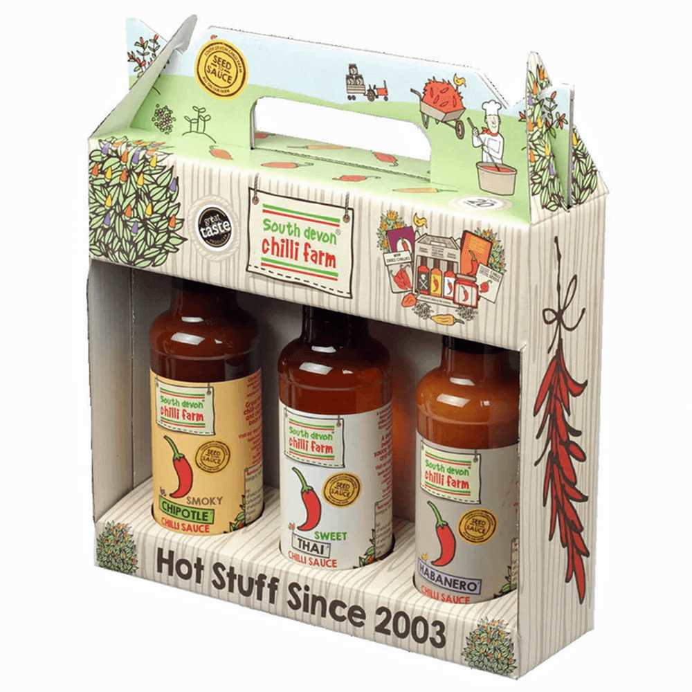 South Devon Chilli Farm 3 Sauce Gift Pack 3  x140ml